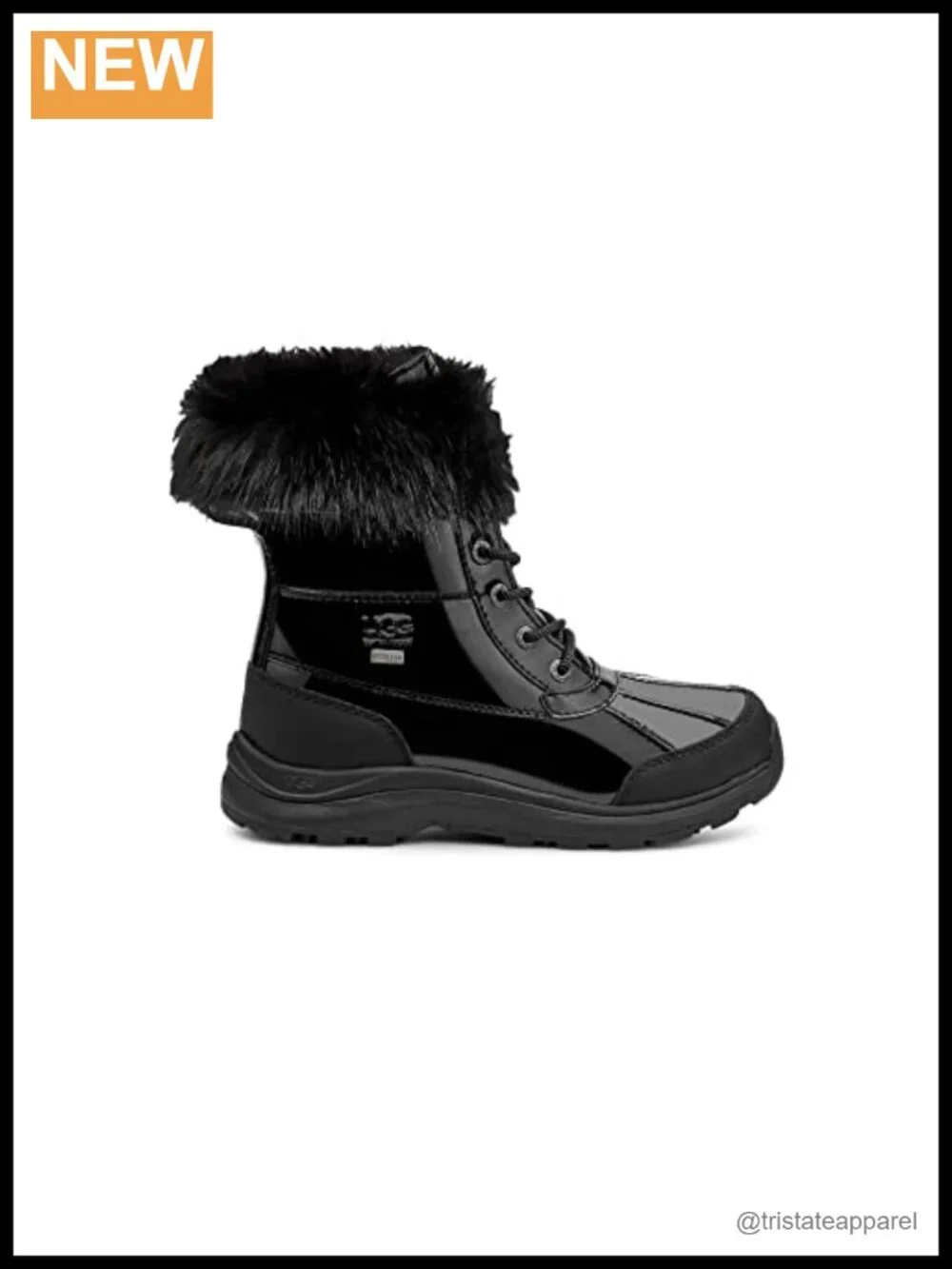 Waterproof Leather Winter Snow Boots, Calf High Lace Up, Faux Fur Trim, 200g